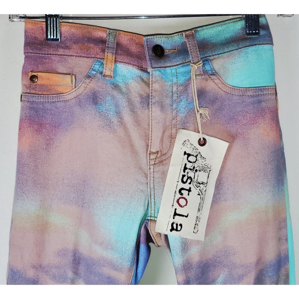 NWT Pistola Dawn Multicolored Denim Cropped Ankle Stretch Skinny Jeans Size 27 - Picture 4 of 12